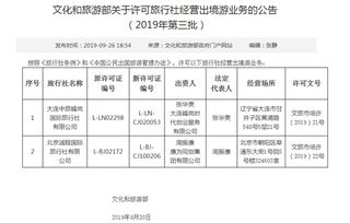 文化和旅游部擴大出境游經(jīng)營主體，兩家旅行社獲準開展出境游業(yè)務